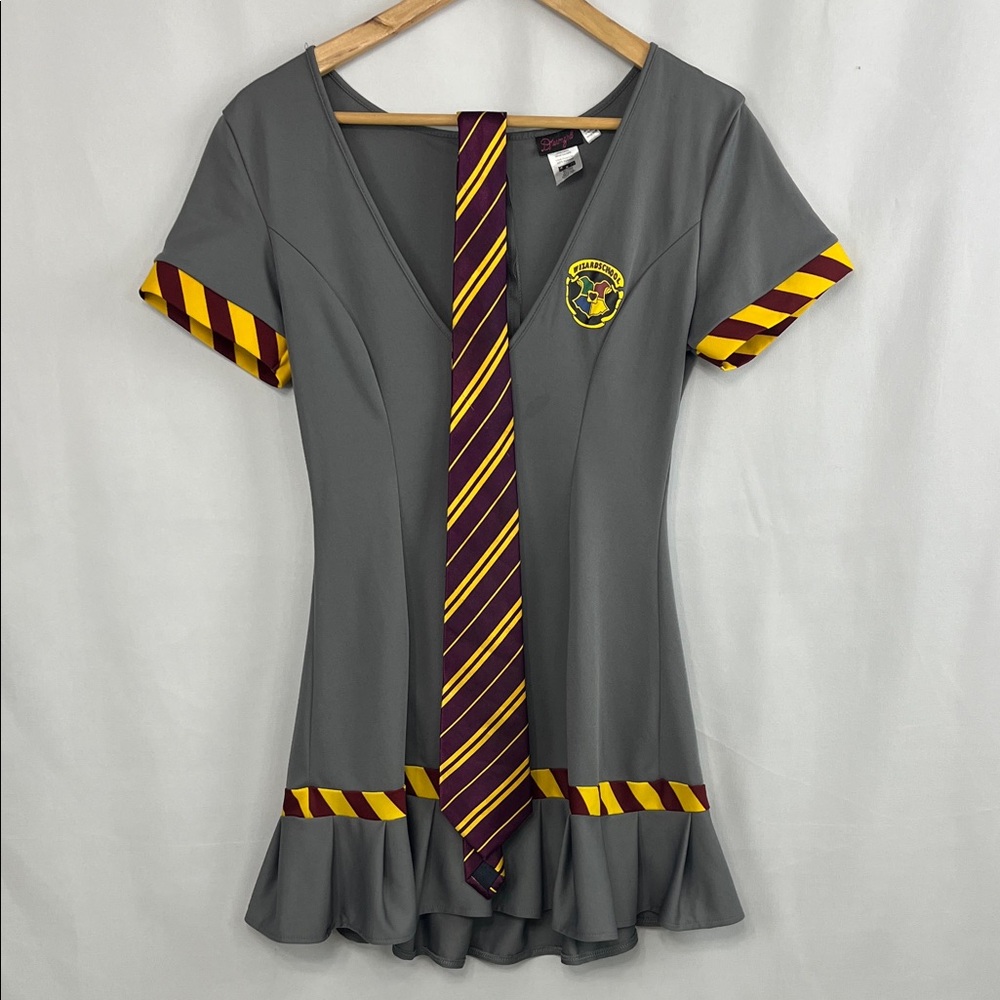 Harry Potter Gryffindor Costume Dress with Striped Tie and Emblem - Size Small